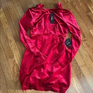 Lulu's Vibrant Red Velvet Dress